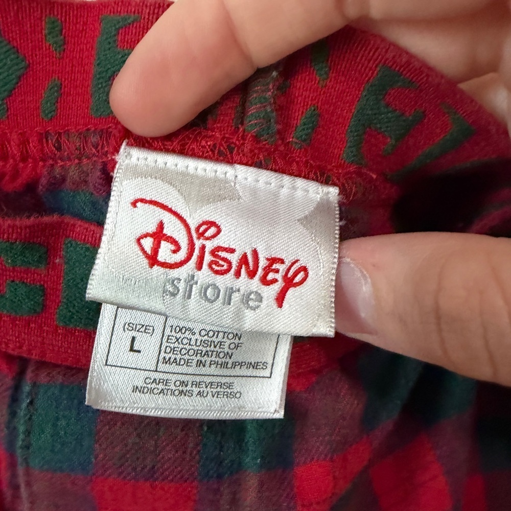2 piece Disney mickey mouse pants (L) and shirt (XL) pajamas 100% cotton plaid - Picture 10 of 12